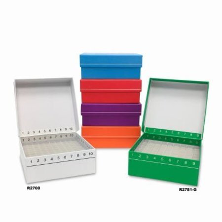 MTC BIO MTC Bio FlipTop Cardboard Freezer Box with Hinged Lid, 100 Place, White, 50 Pack R3700